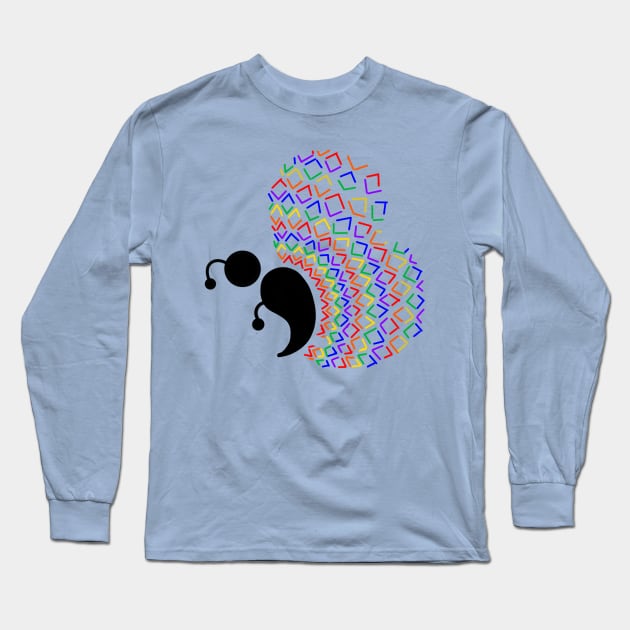 Rainbow Triangles Semicolon Butterfly Long Sleeve T-Shirt by birdiestreasuretrove